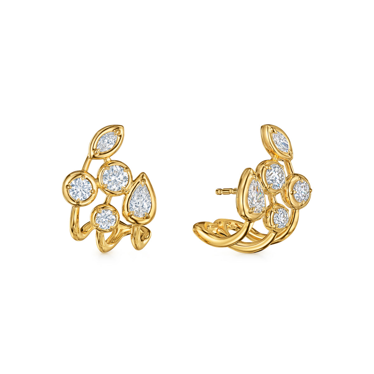 Starry Night Diamond Cluster Drop Earrings