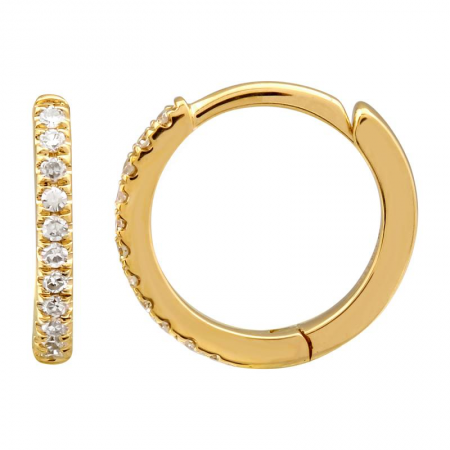Mini Diamond Huggie Hoop Earrings