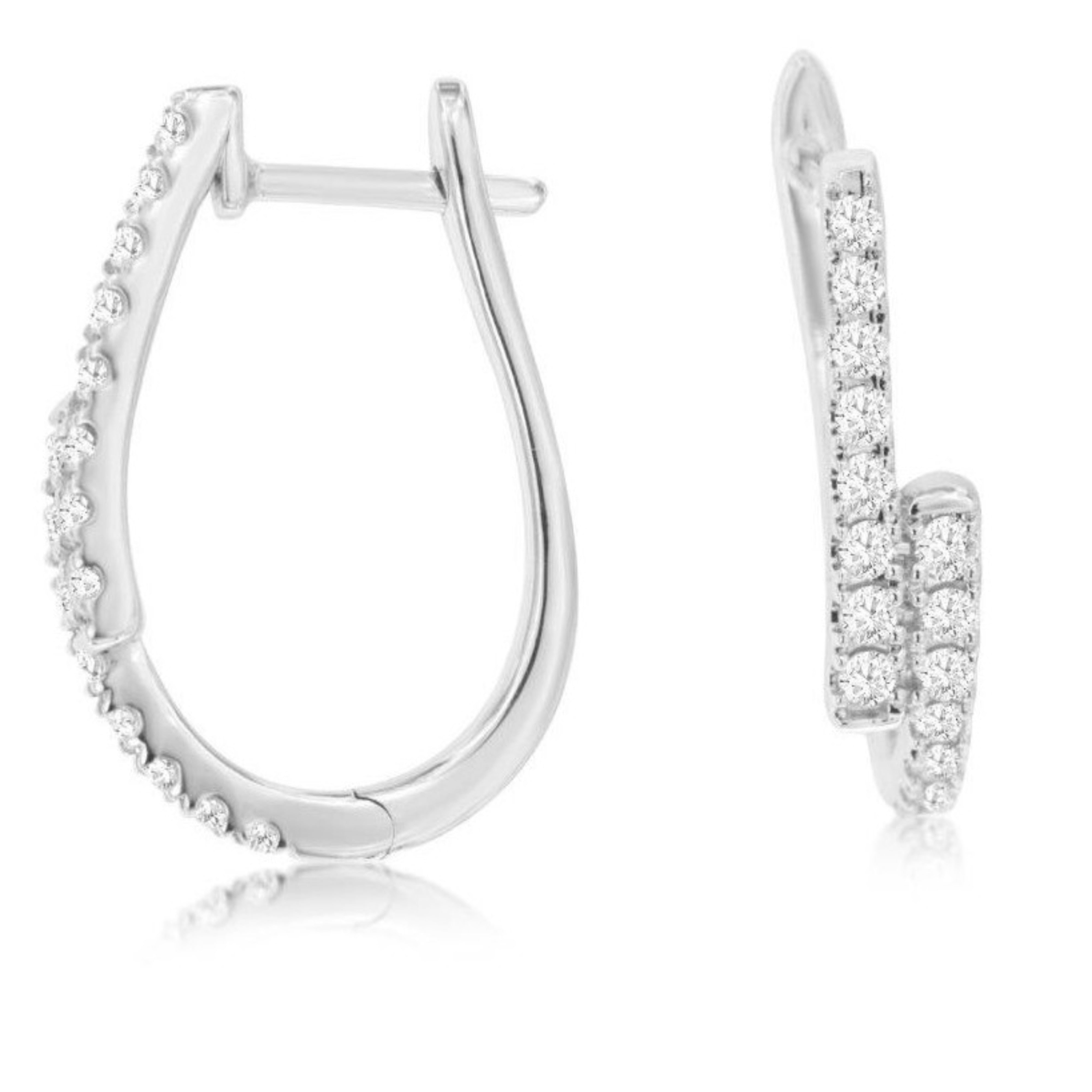 Bypass Diamond Hoop Earrings