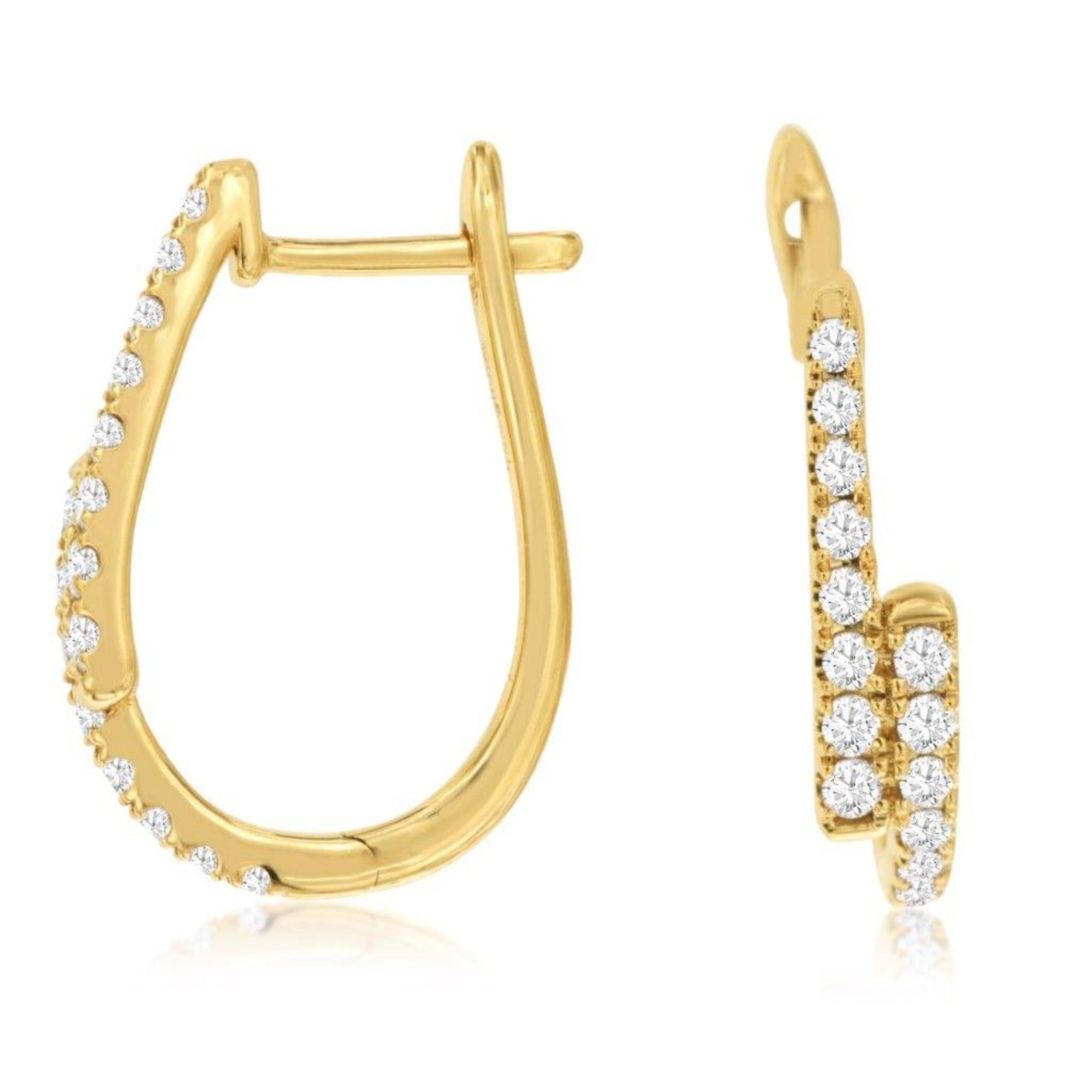Tapered Diamond Bypass Hoop Earrings