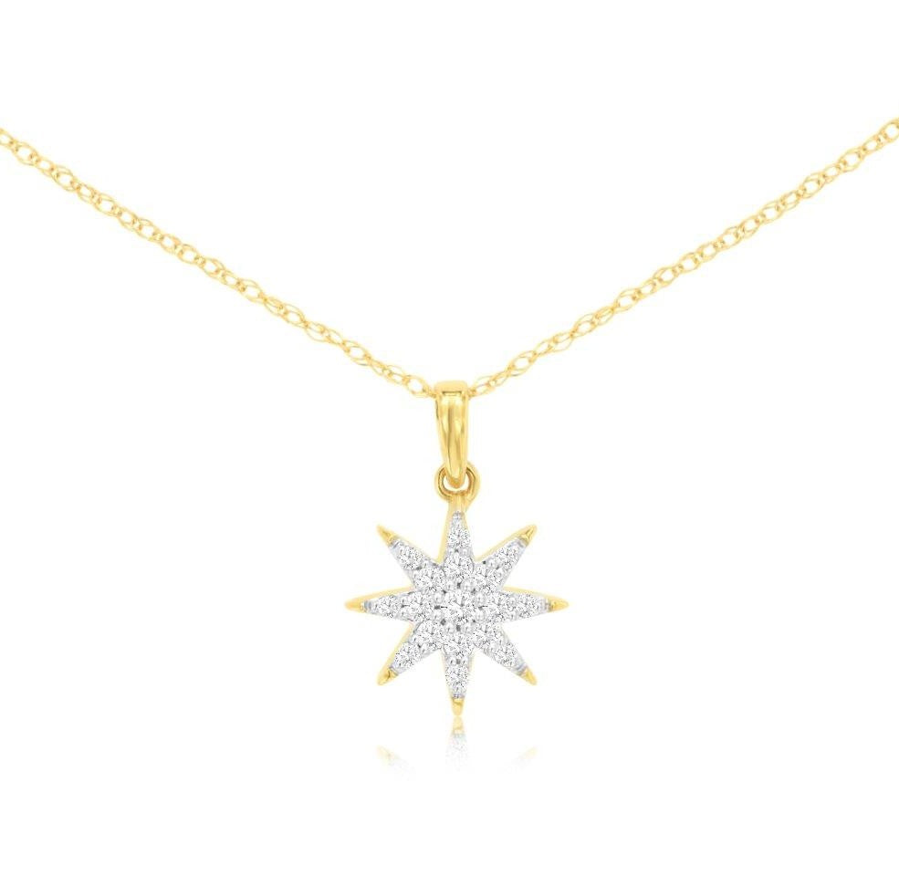 Pavé Diamond Star Necklace