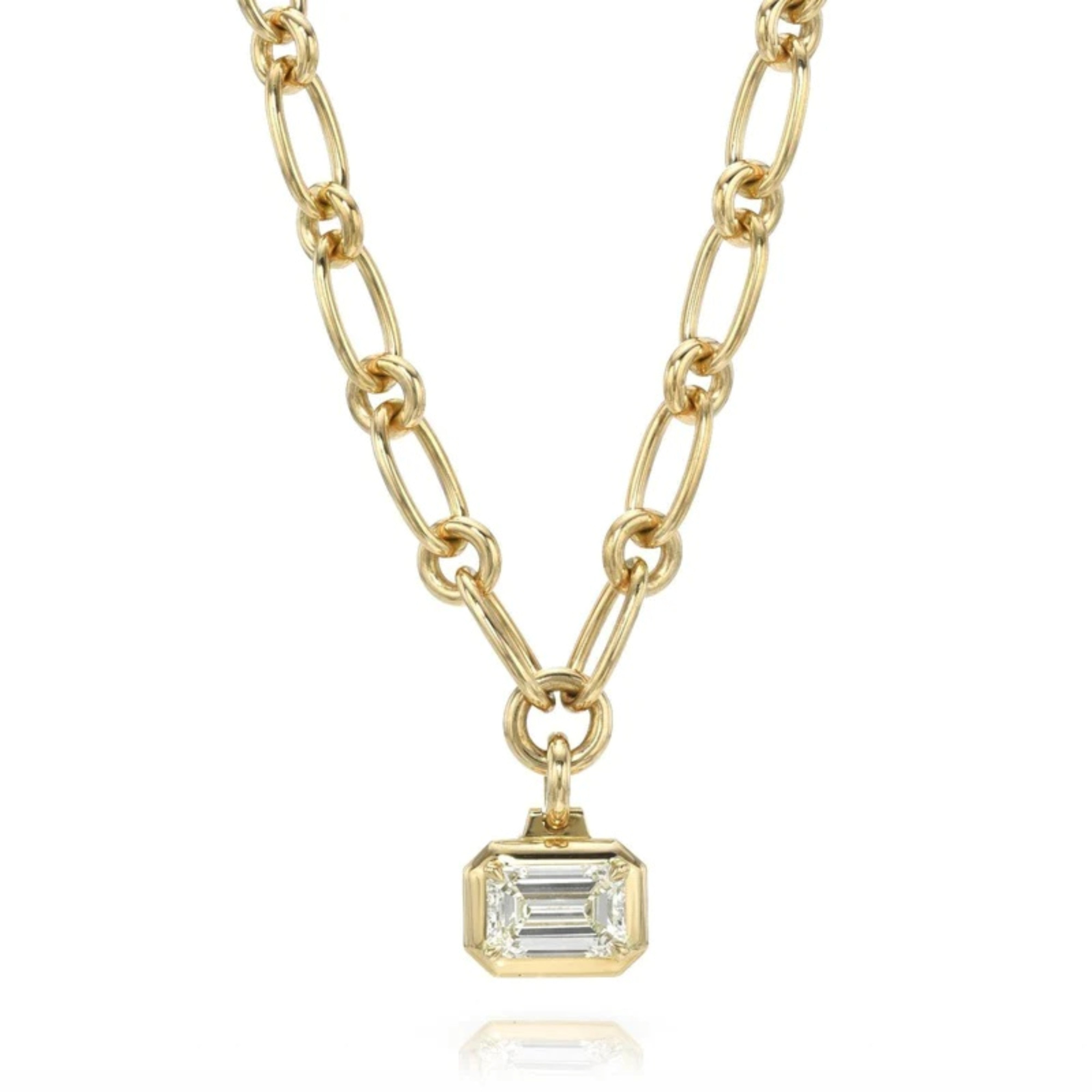 Lola Emerald Cut Diamond Necklace