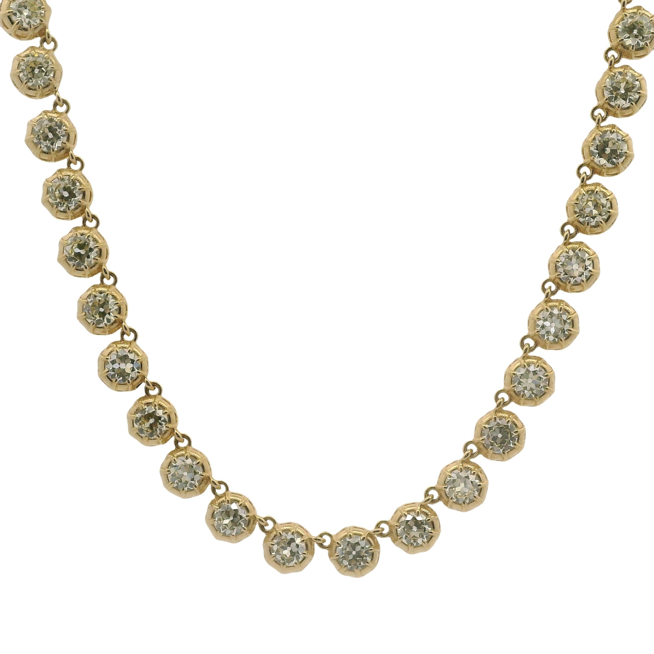 Old European Cut Diamond Tennis Necklace