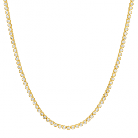 3.54ctw Bezel Round Diamond Tennis Necklace
