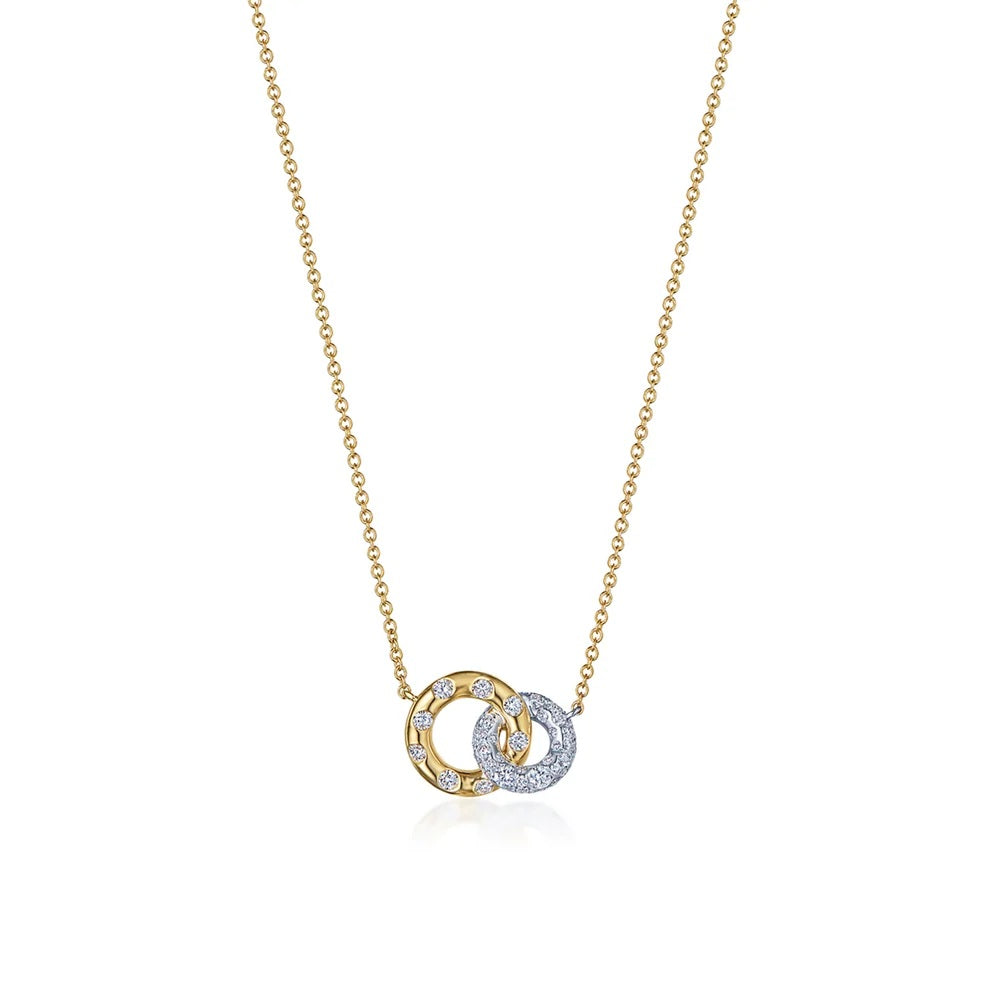 Petite Interlocking Pendant with Diamonds
