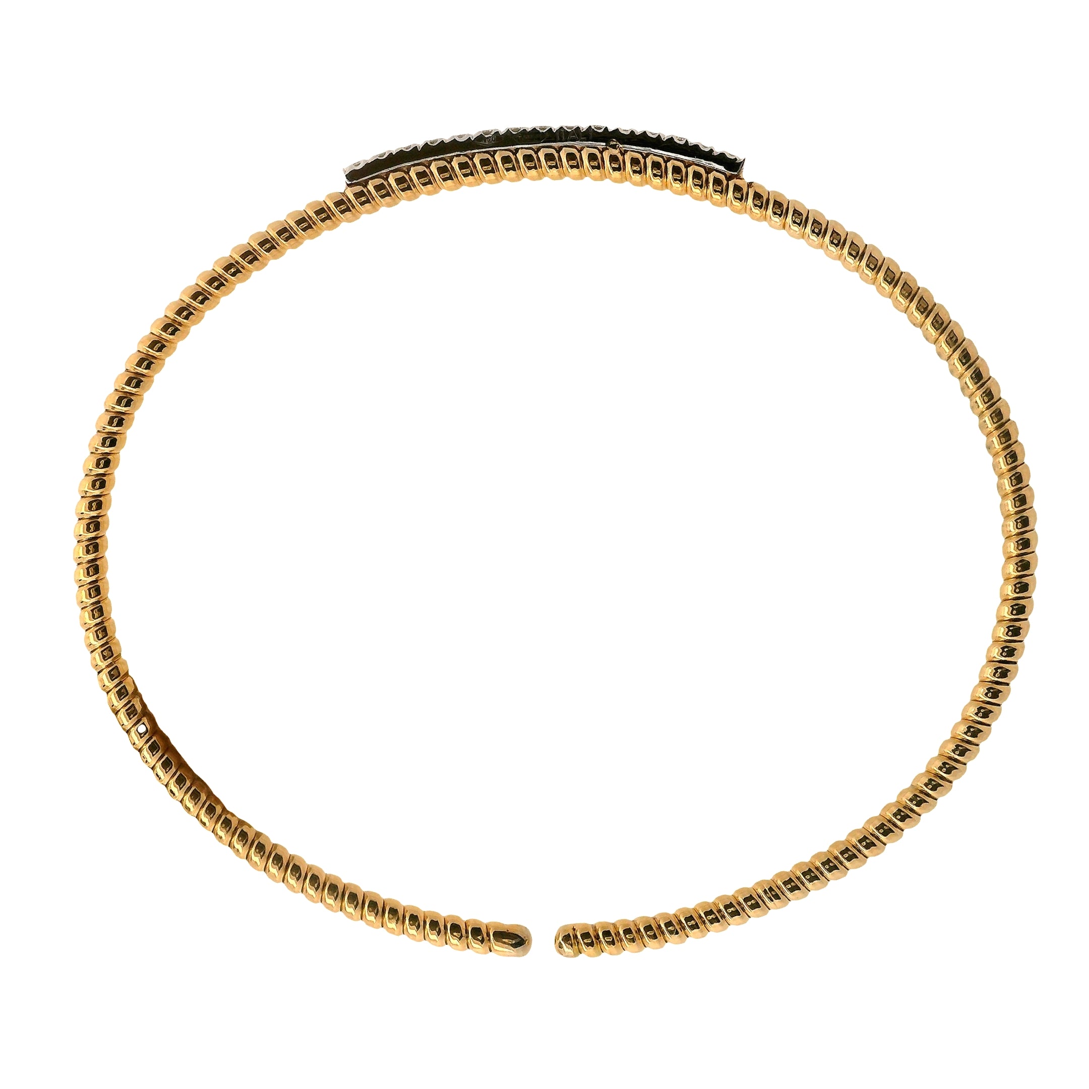 Tubogas Bangle with Single Row Round Diamonds