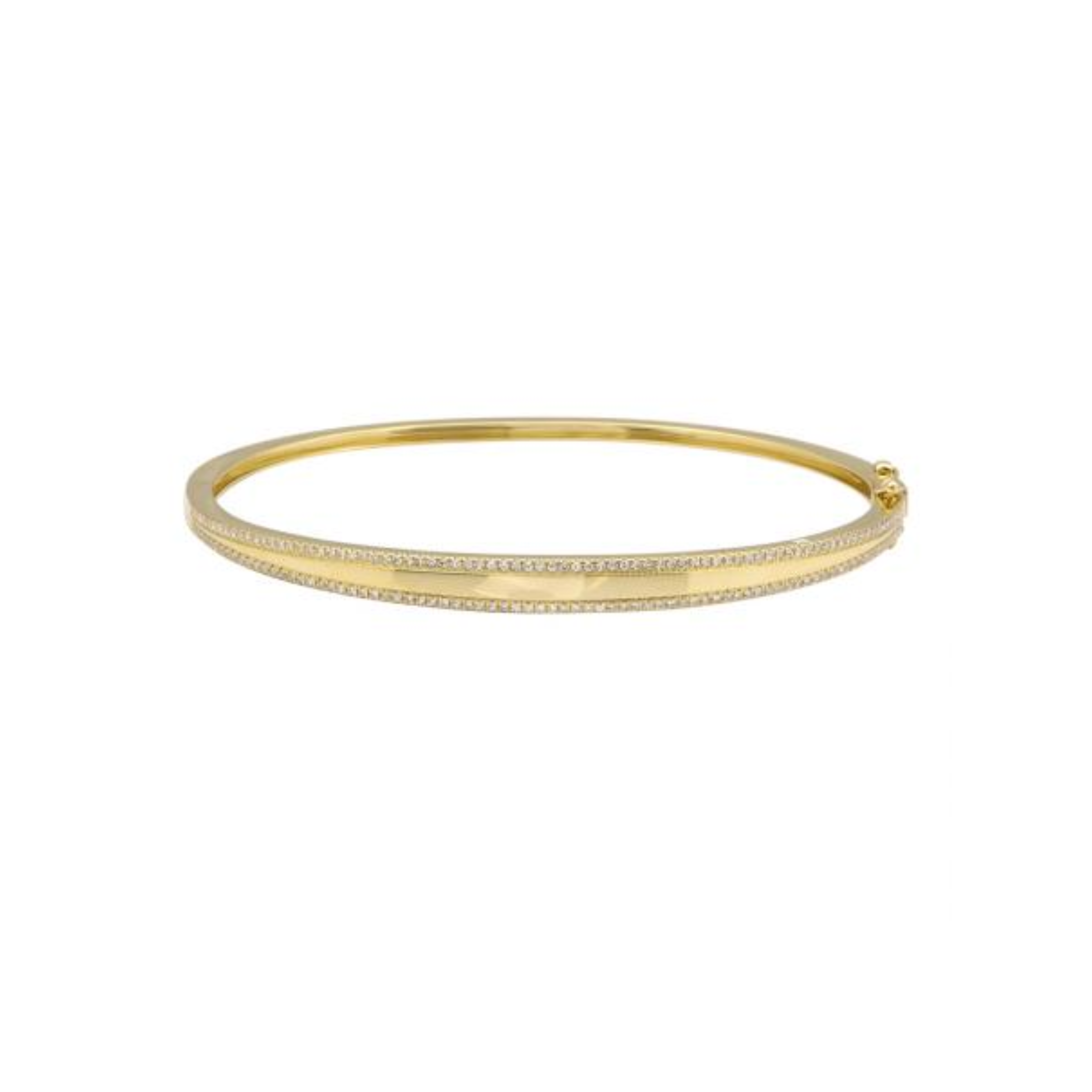 Pavé Diamond Border Tapered Bangle