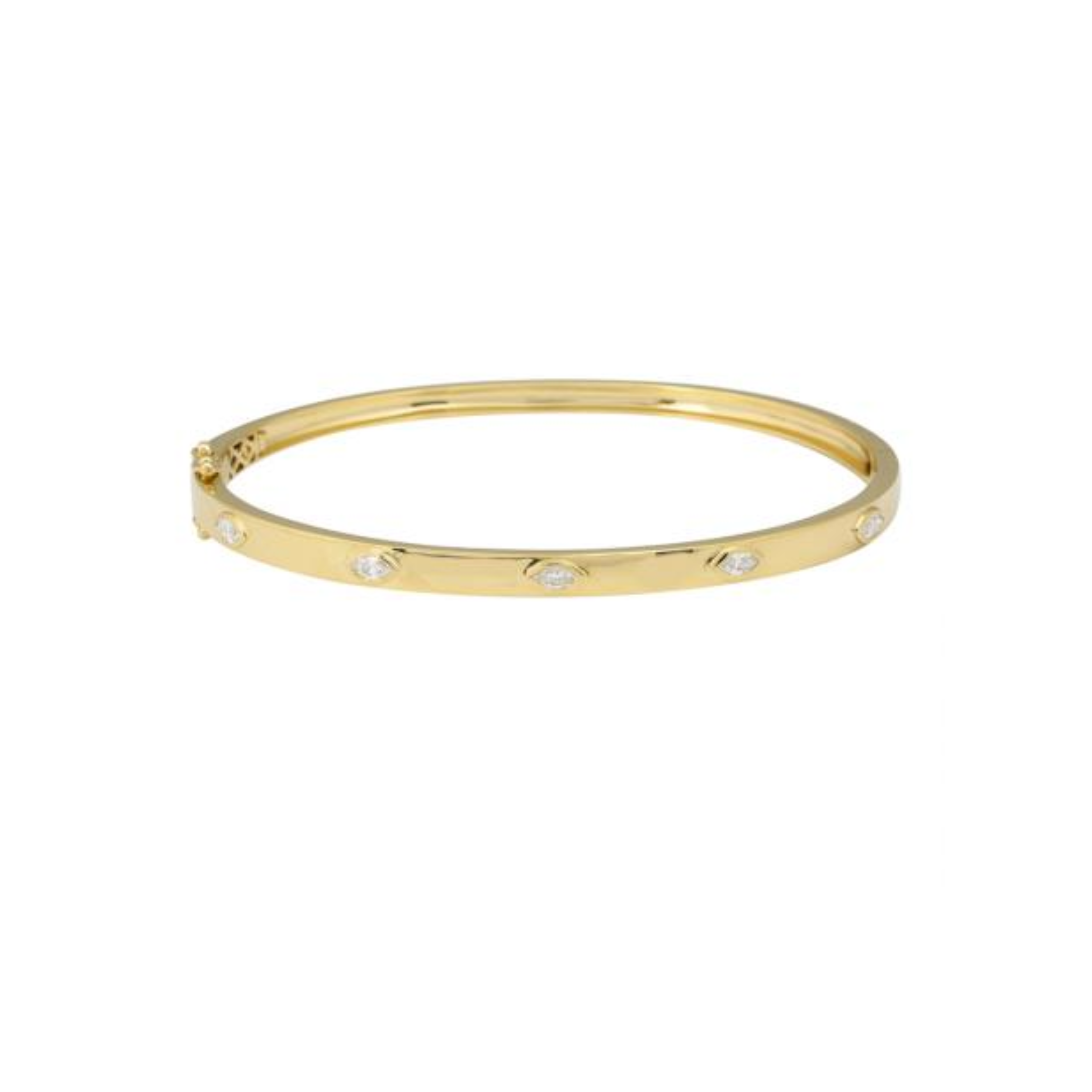 Bezel-Set Marquise Diamond Bangle