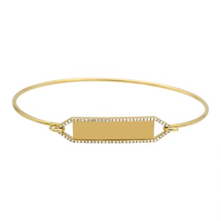 Diamond Border Engravable Bangle