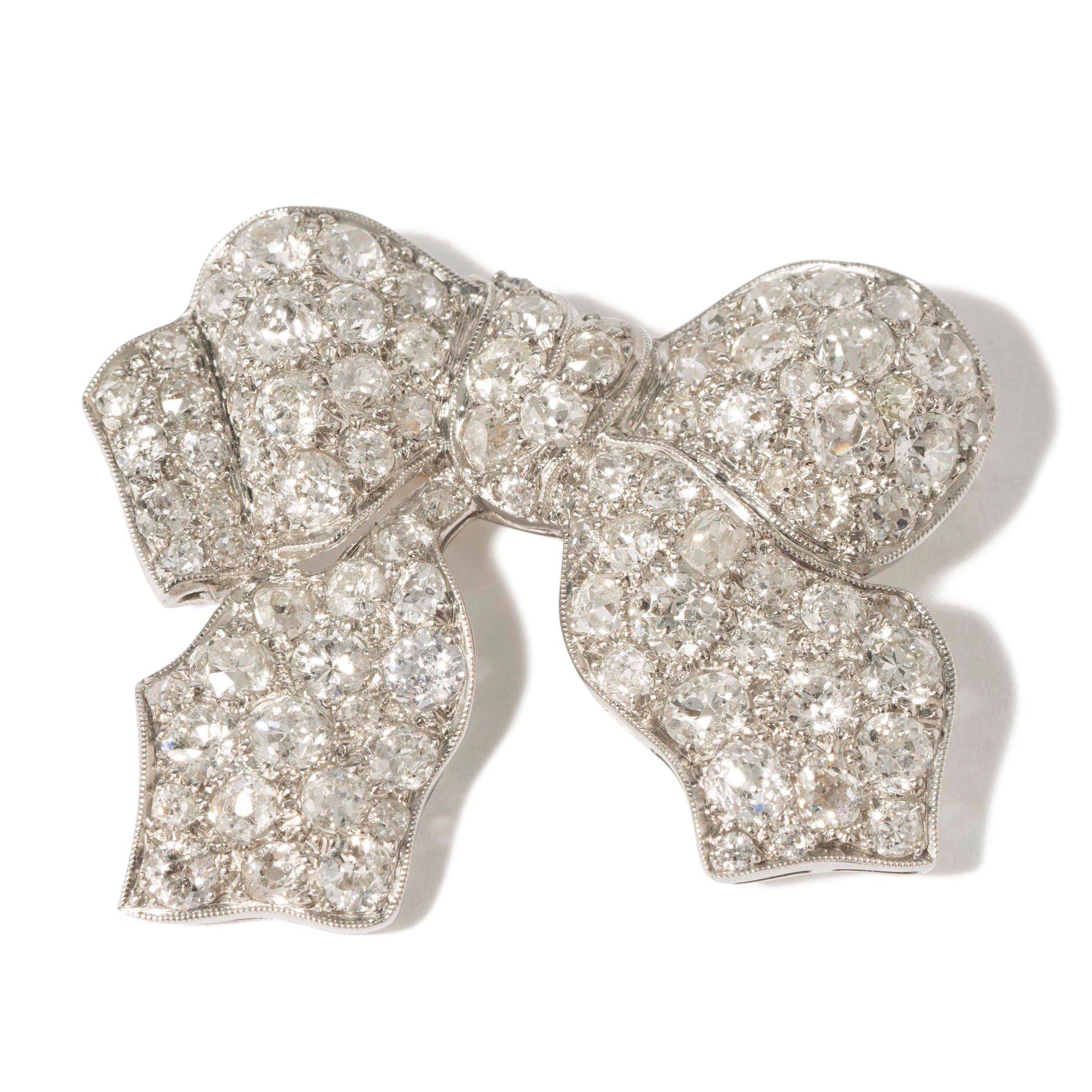 Vintage Pavé Diamond Bow Brooch