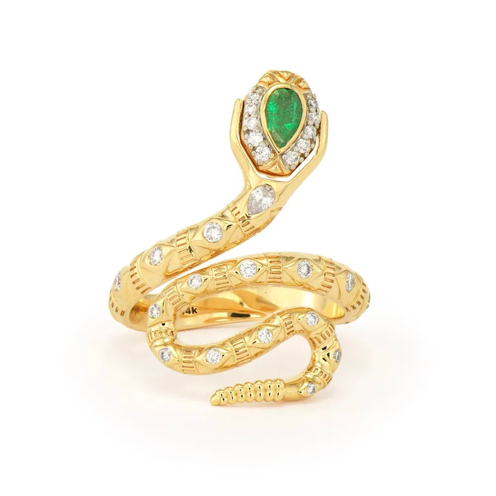 Serpent Coil Wrap Around Flip Ring