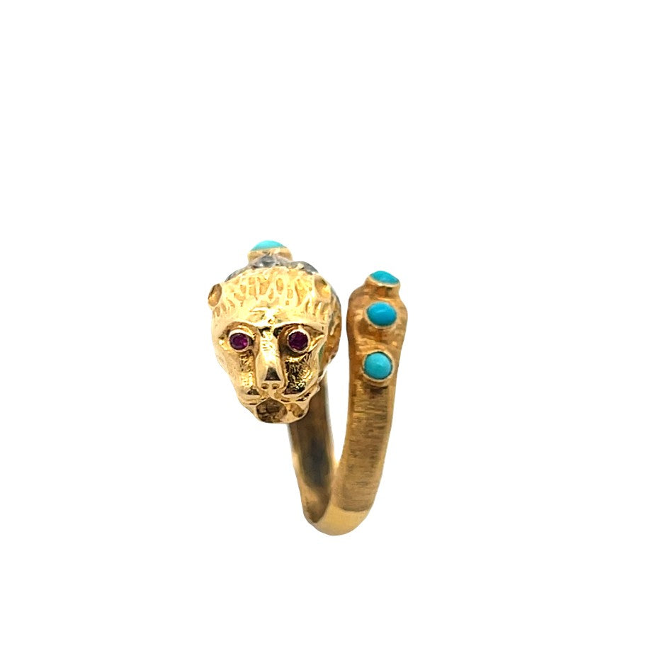 Vintage Lion Wrap Ring
