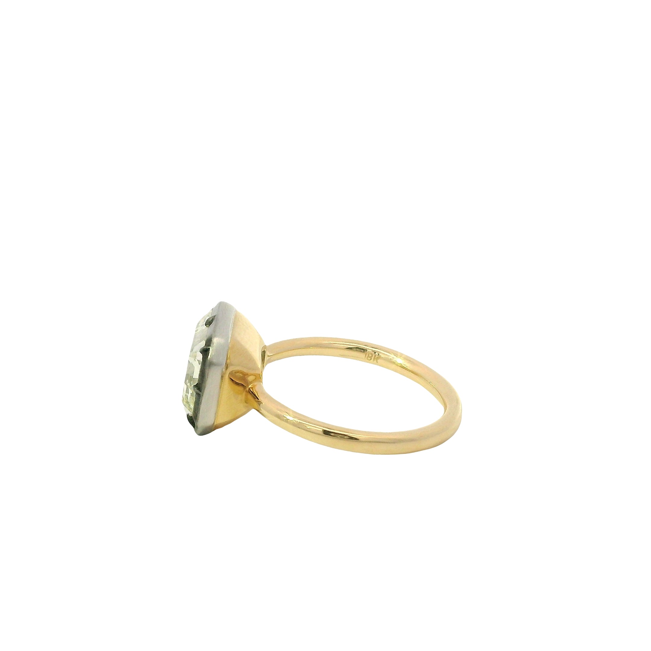 East-West Emerald Cut Solitaire Diamond Ring