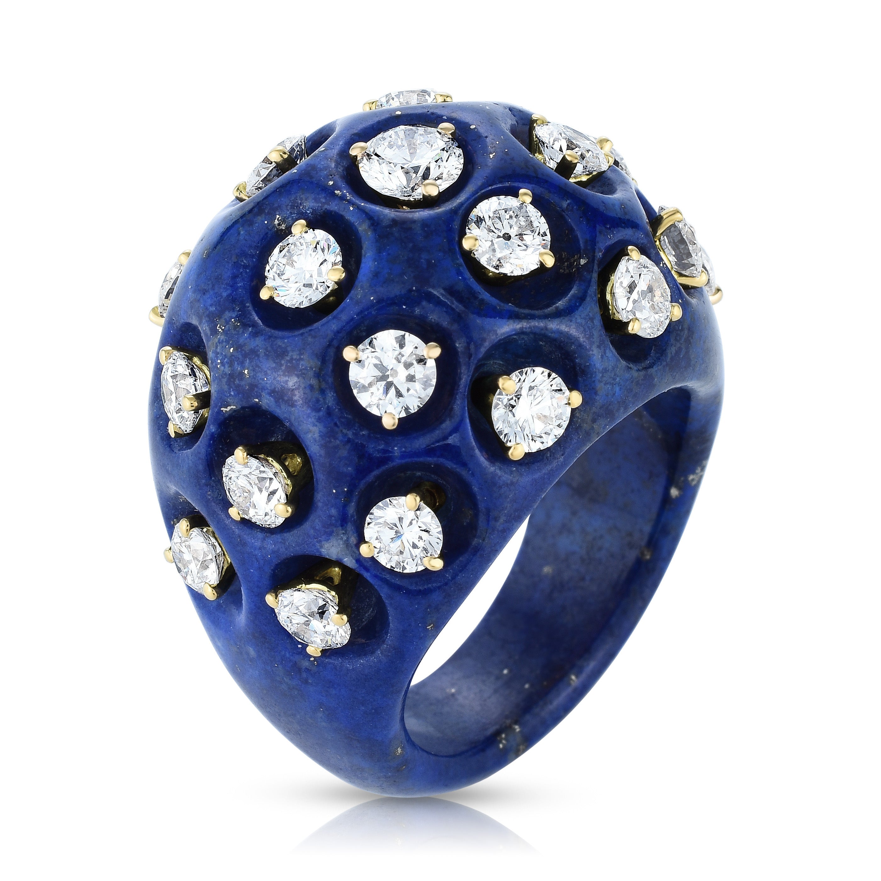 Lapis Diamond Dome Ring