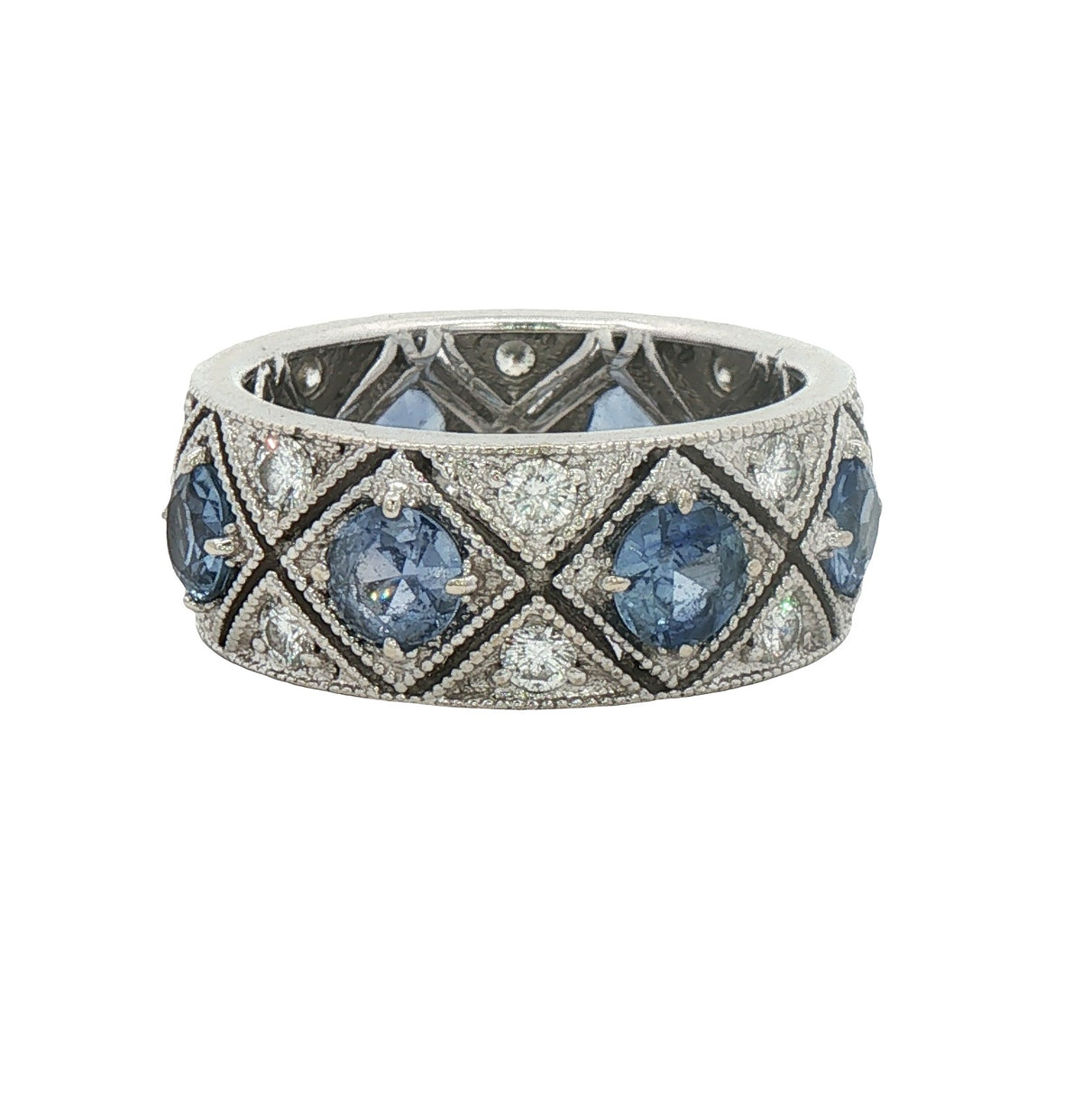 Vintage Sapphire and Old-Cut Diamond Band