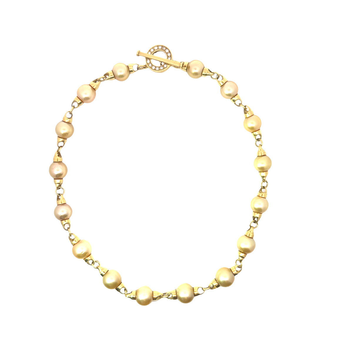 Vintage South Sea Pearl Necklace with Diamond Toggle Clasp