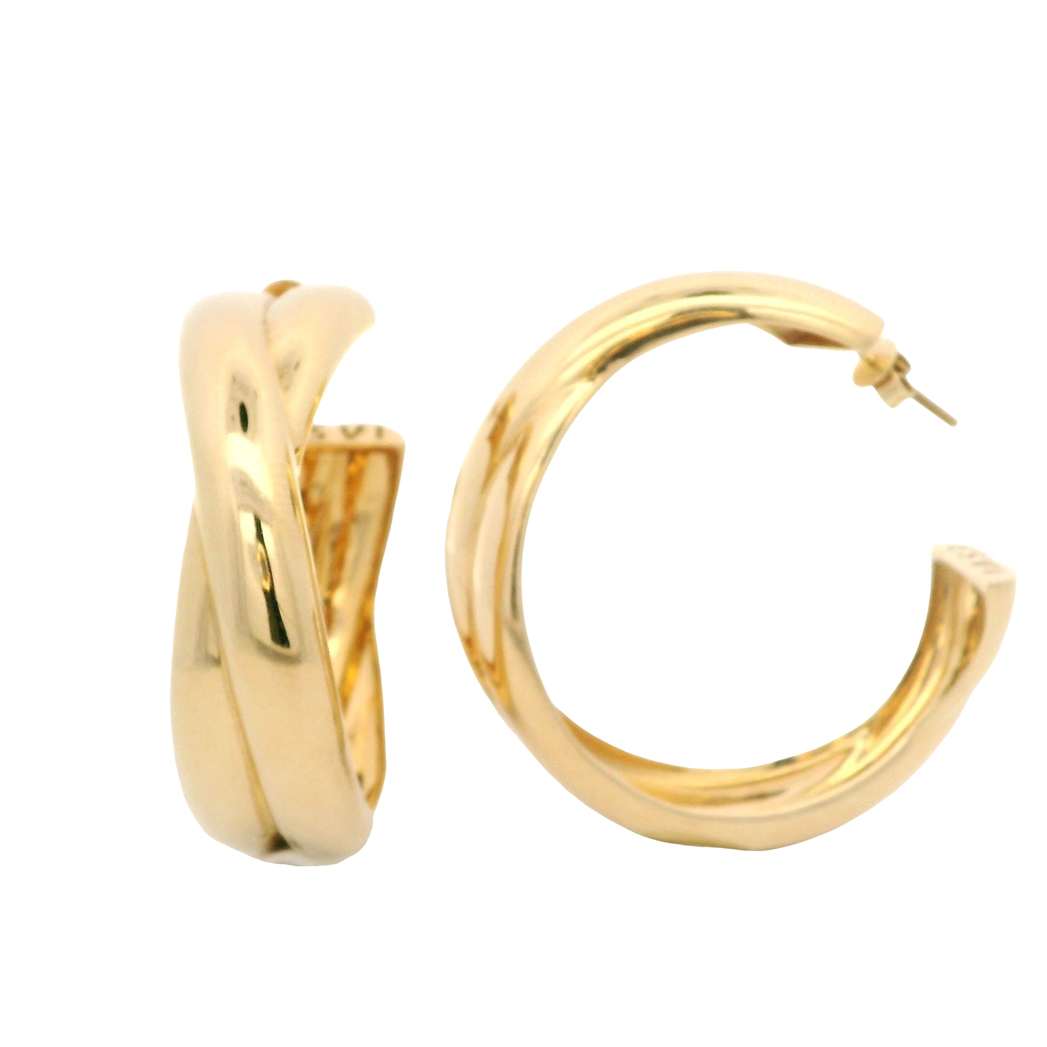 Vintage Large Double Intertwined Hoop Earrings