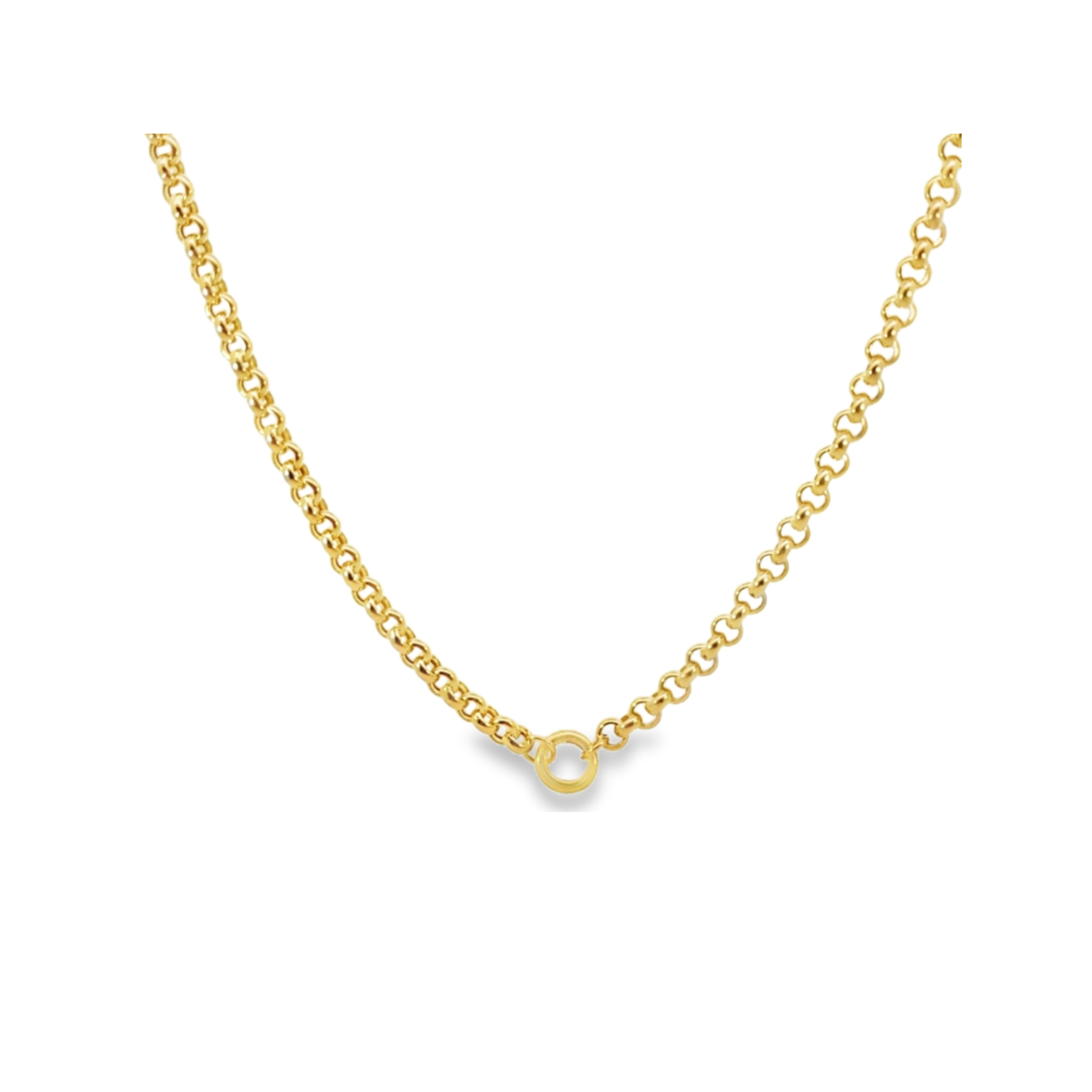 Large Round Link Charm Chain Necklace