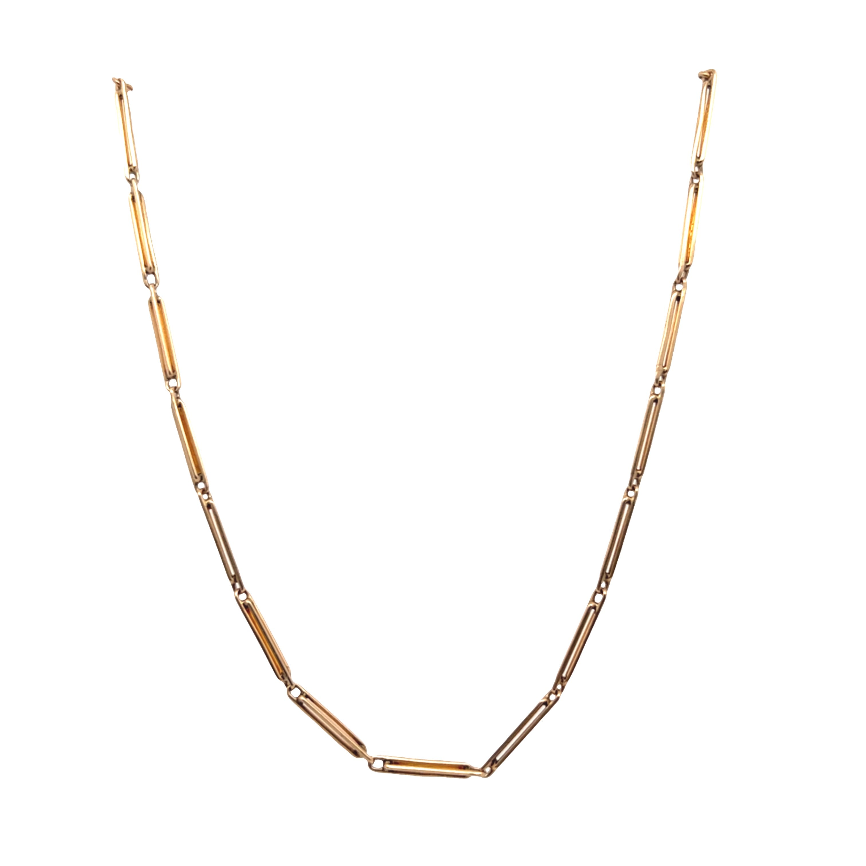 Vintage Intertwined Elongated Link Chain Necklace