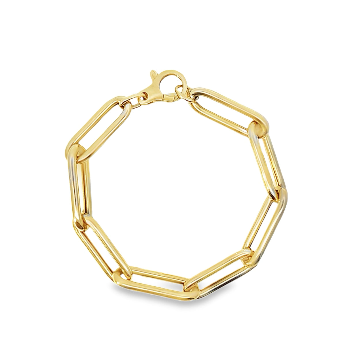 Polished Paperclip Link Chain Bracelet