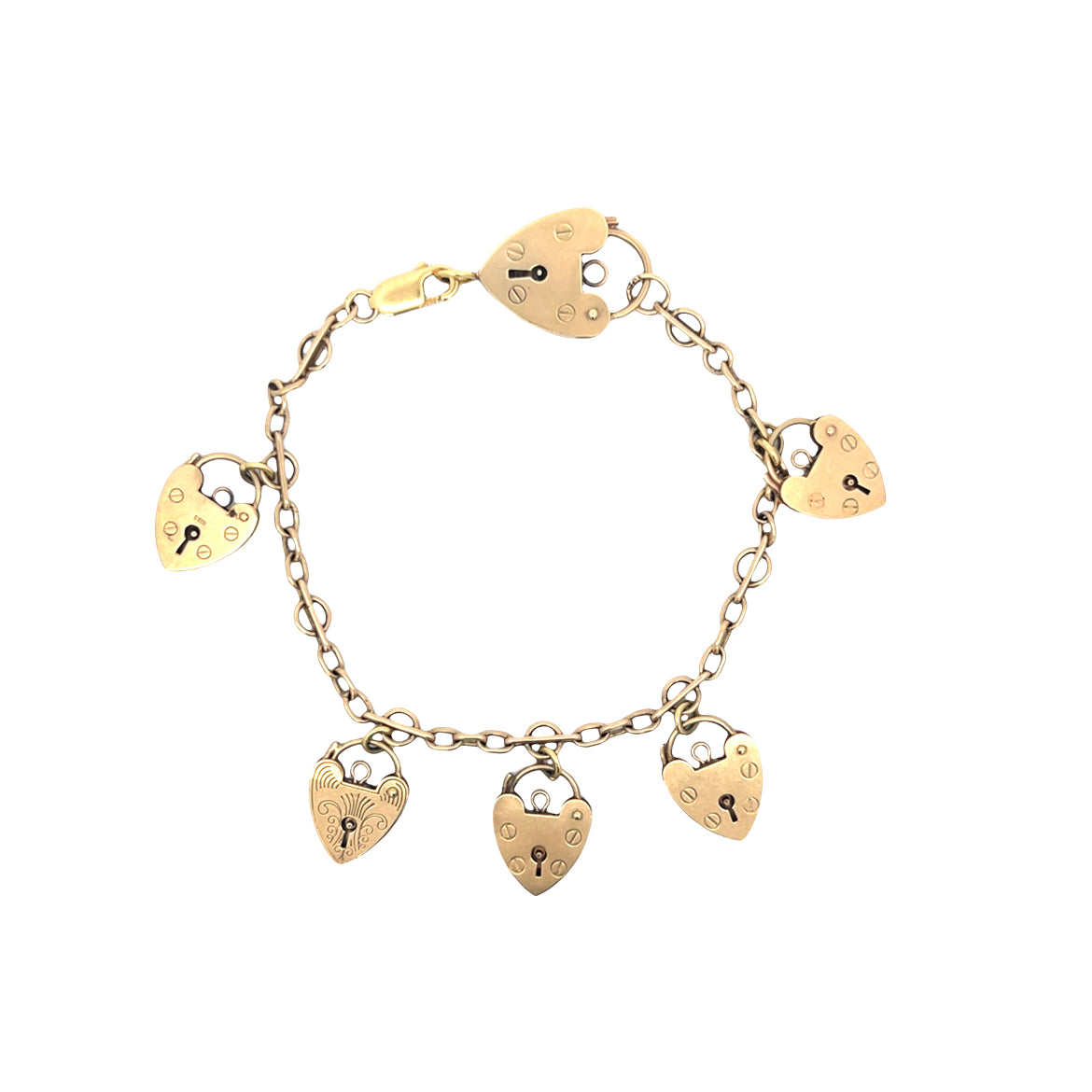 Vintage Heart Locket Charm Bracele
