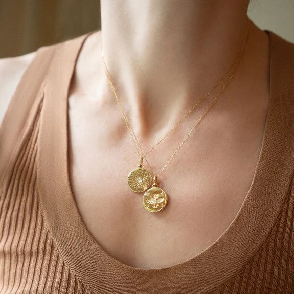"Wish" Dandelion 18K Gold Intaglio Charm