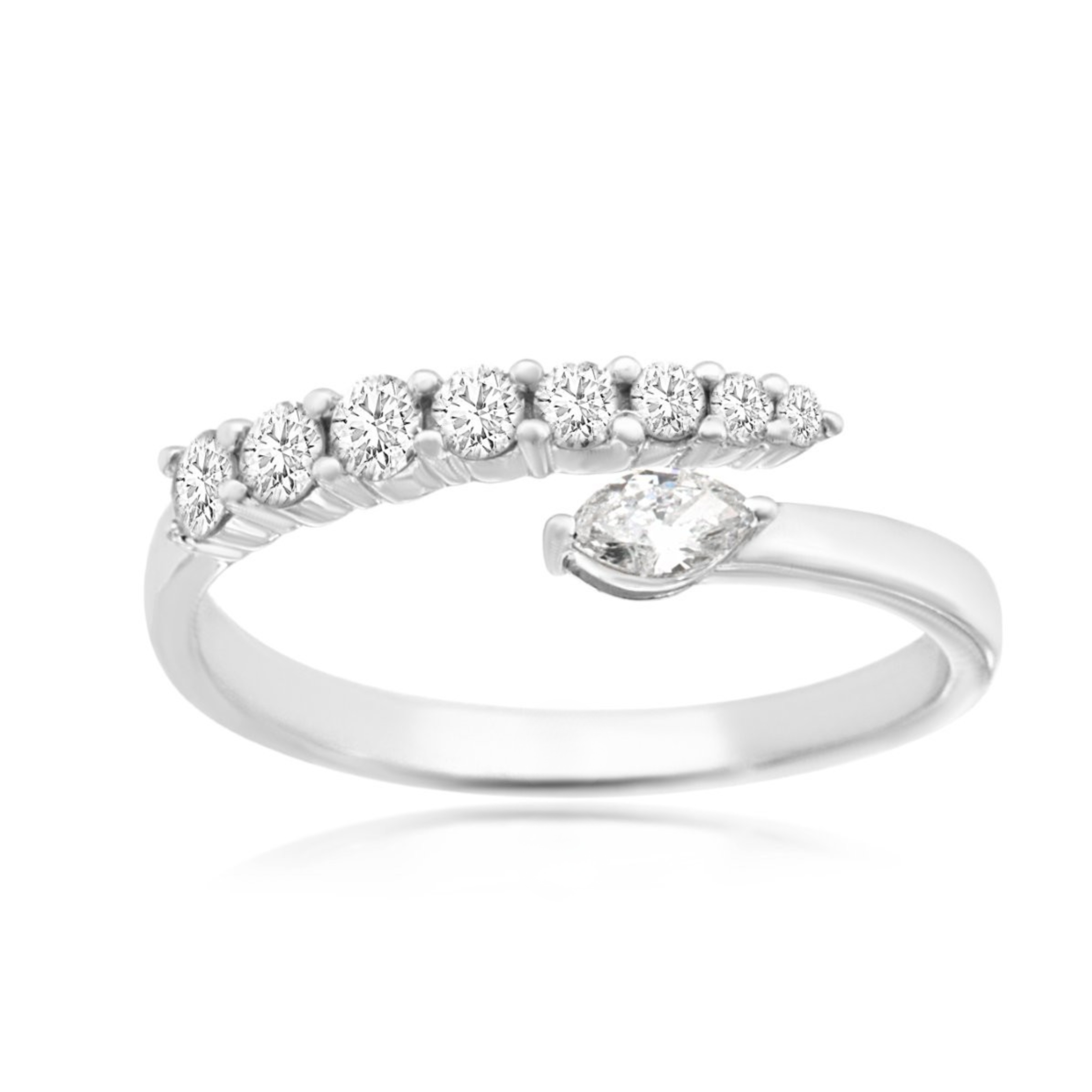 Marquise Diamond Bypass Ring