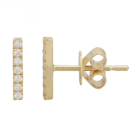 Diamond Bar Stud Earrings