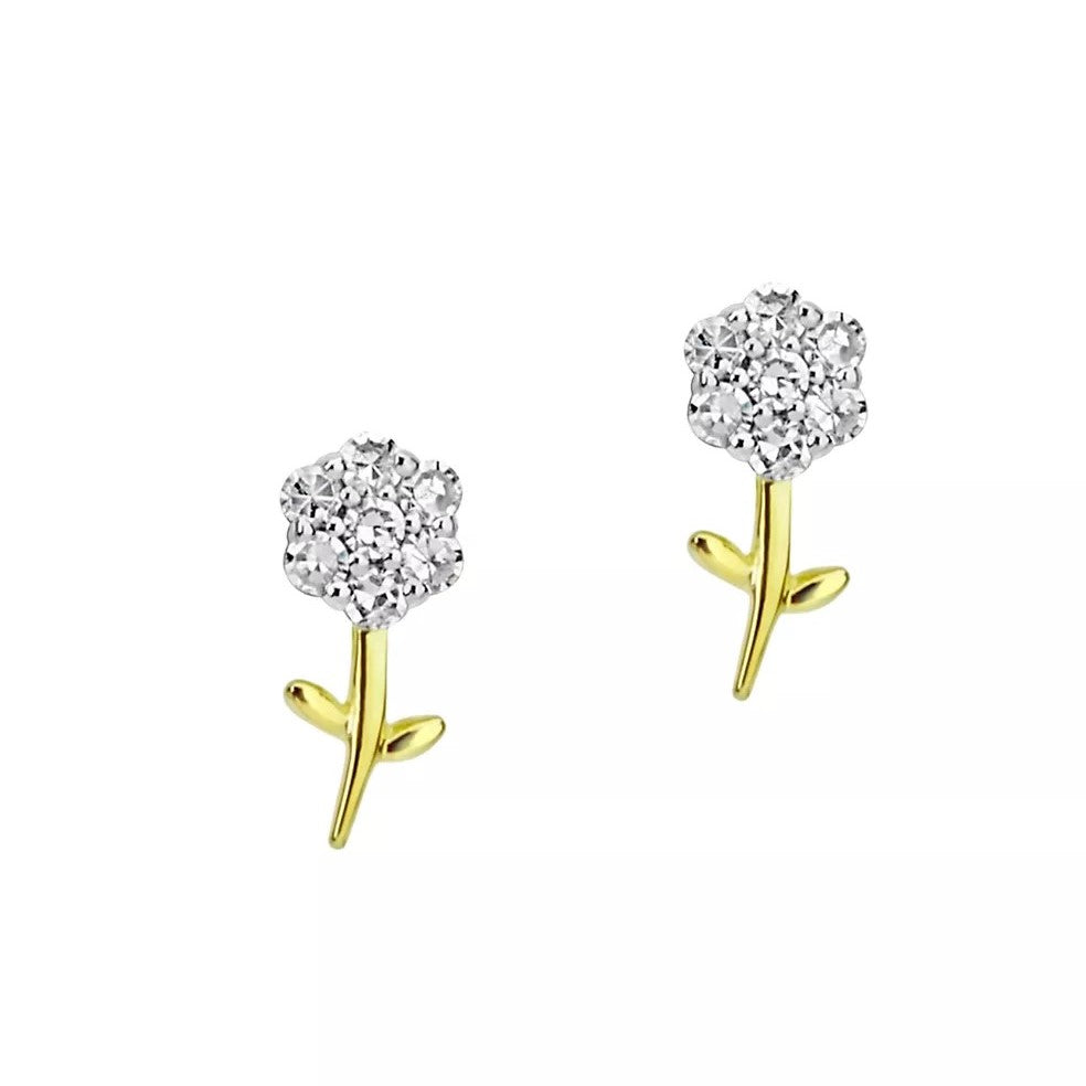 Diamond Flower Studs