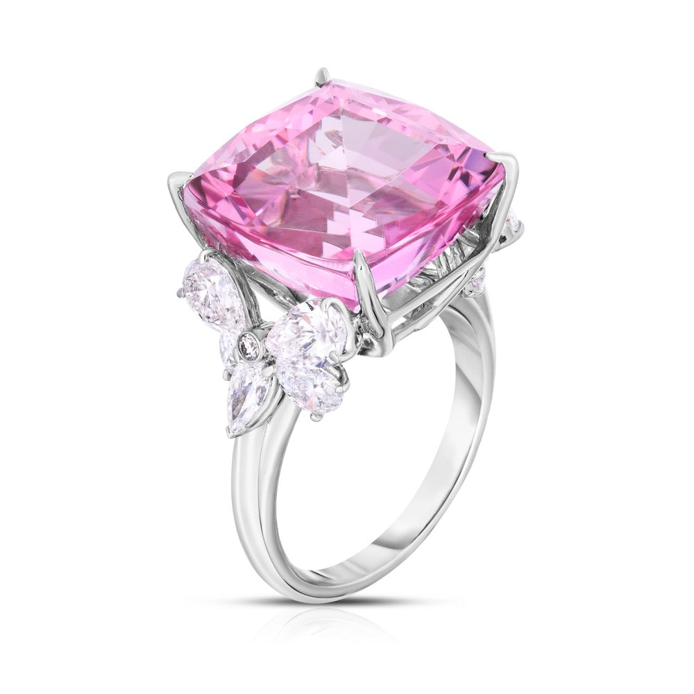 Pink Tourmaline and Diamond Ring