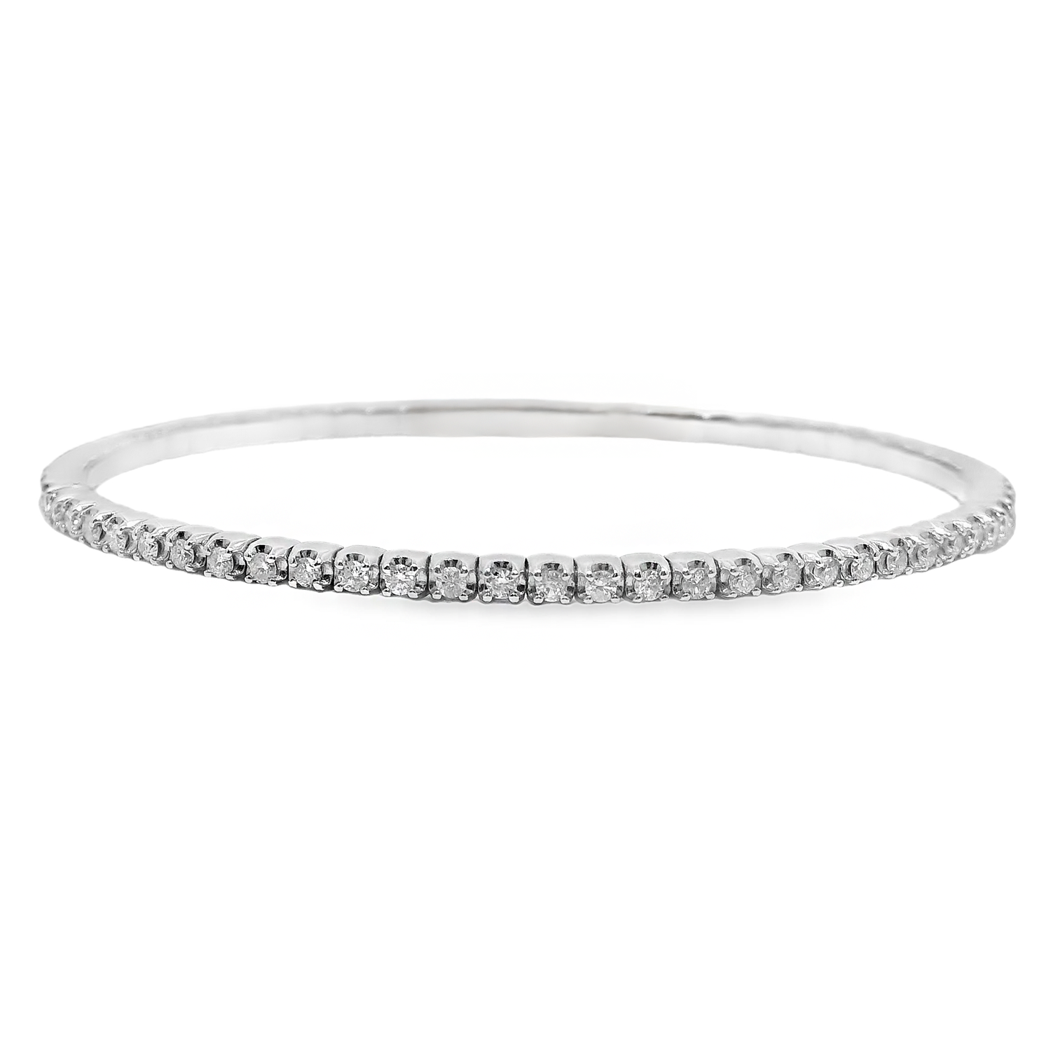 1.7mm Prong Set Round Diamond Flex Bangle
