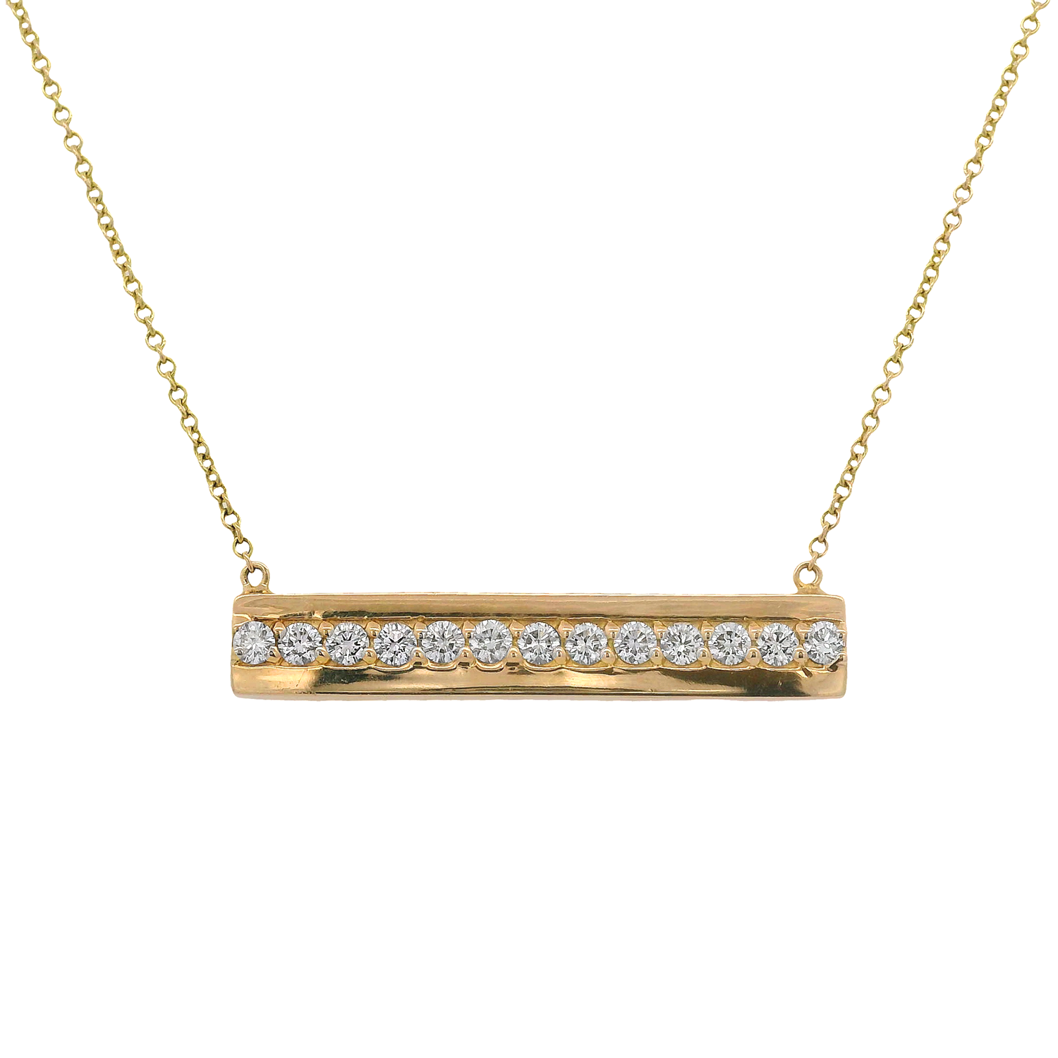 Round Diamond Bar Necklace