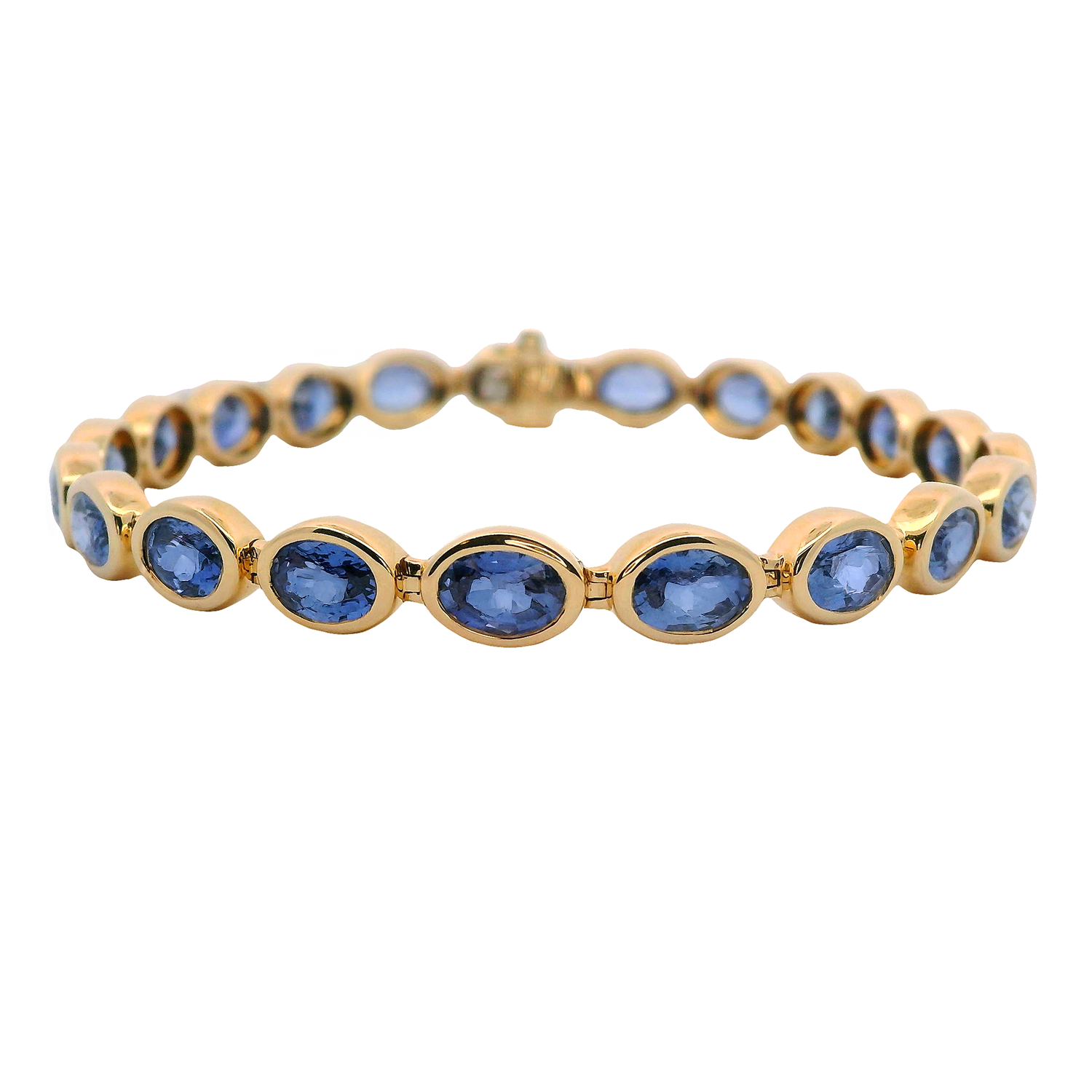 East-West Bezeled Oval Sapphire Bracelet