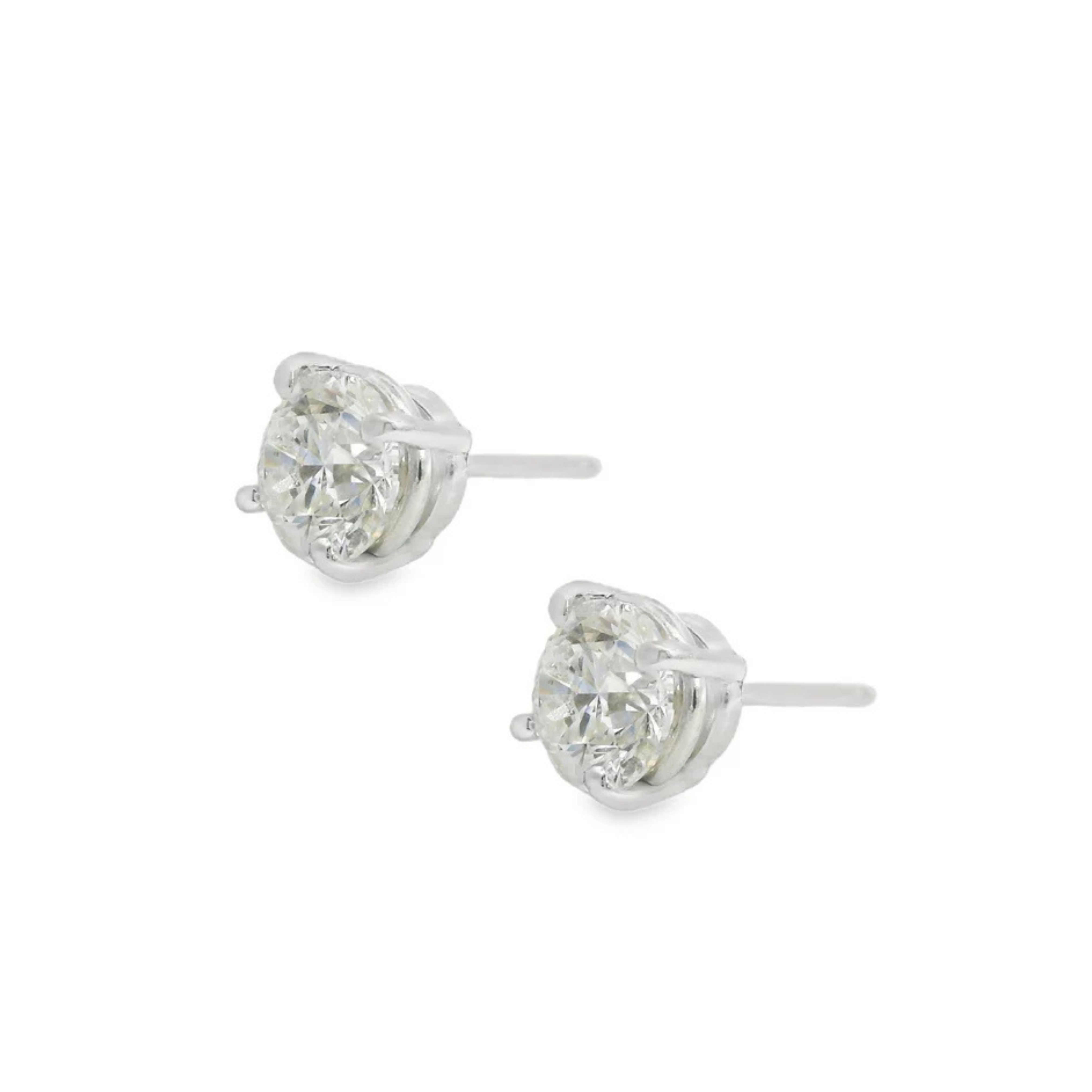 1.42ctw Round Diamond Stud Earrings