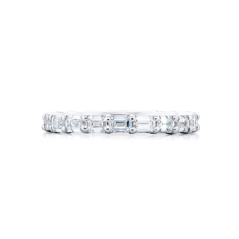 Platinum Emerald-Cut Diamond Eternity Band