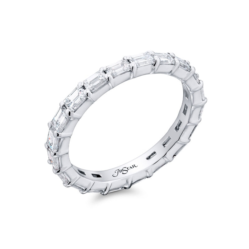 Platinum Emerald-Cut Diamond Eternity Band