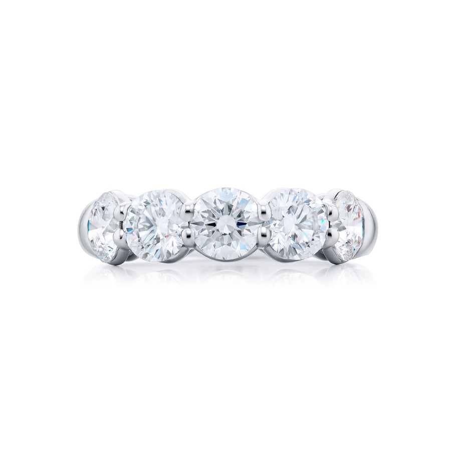Platinum Round Diamond Single-Row Band