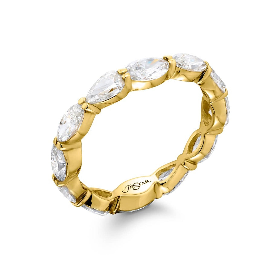 Platinum Oval and Pear-Shaped Diamond Eternity Band
