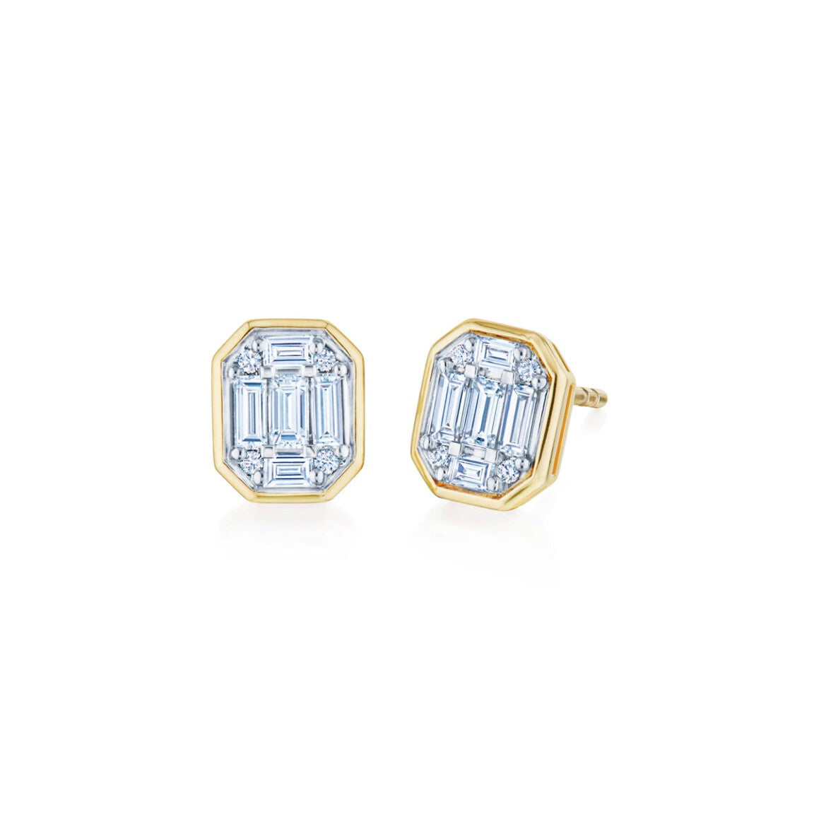Sunburst Stud Earrings with Diamonds