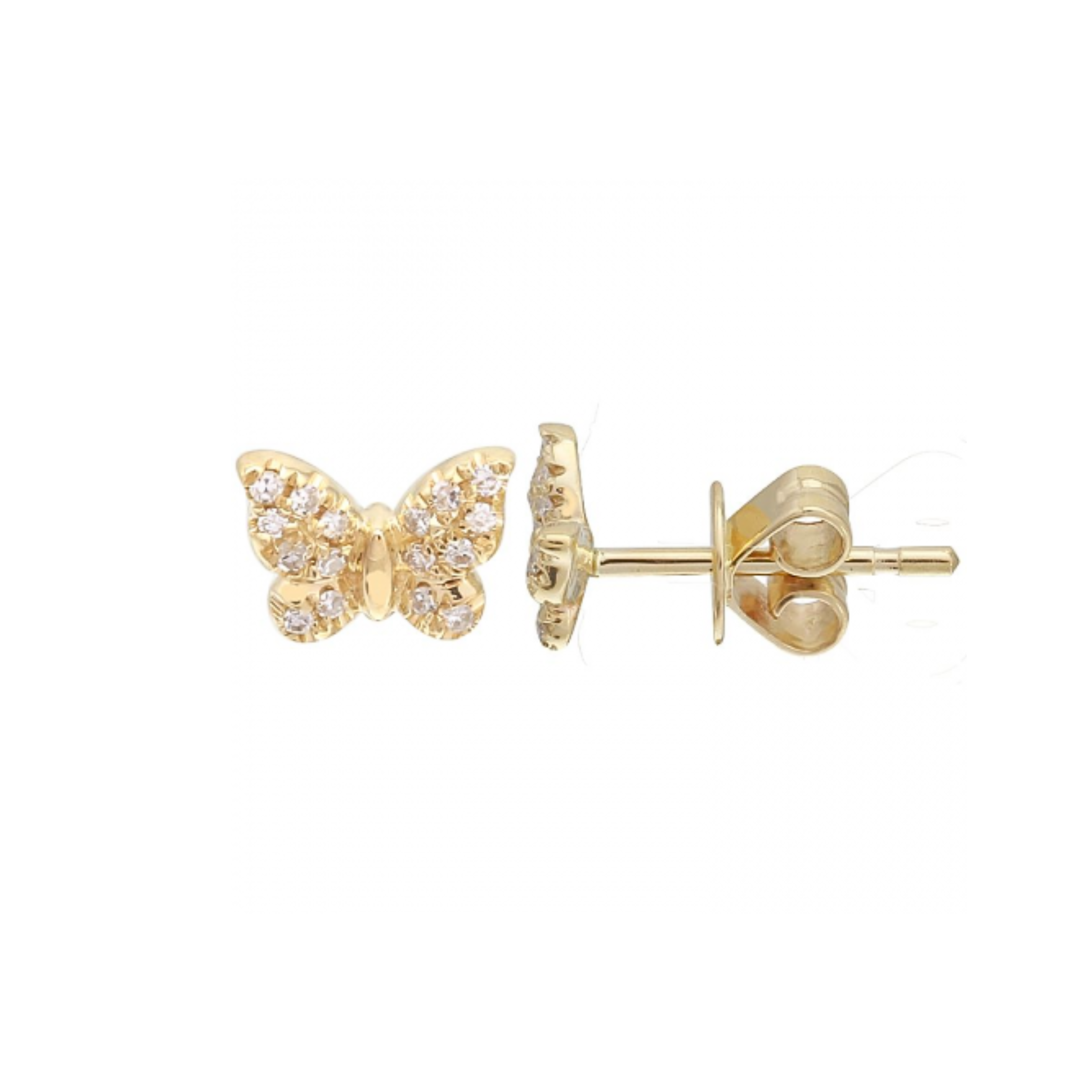 Diamond Butterfly Stud Earrings