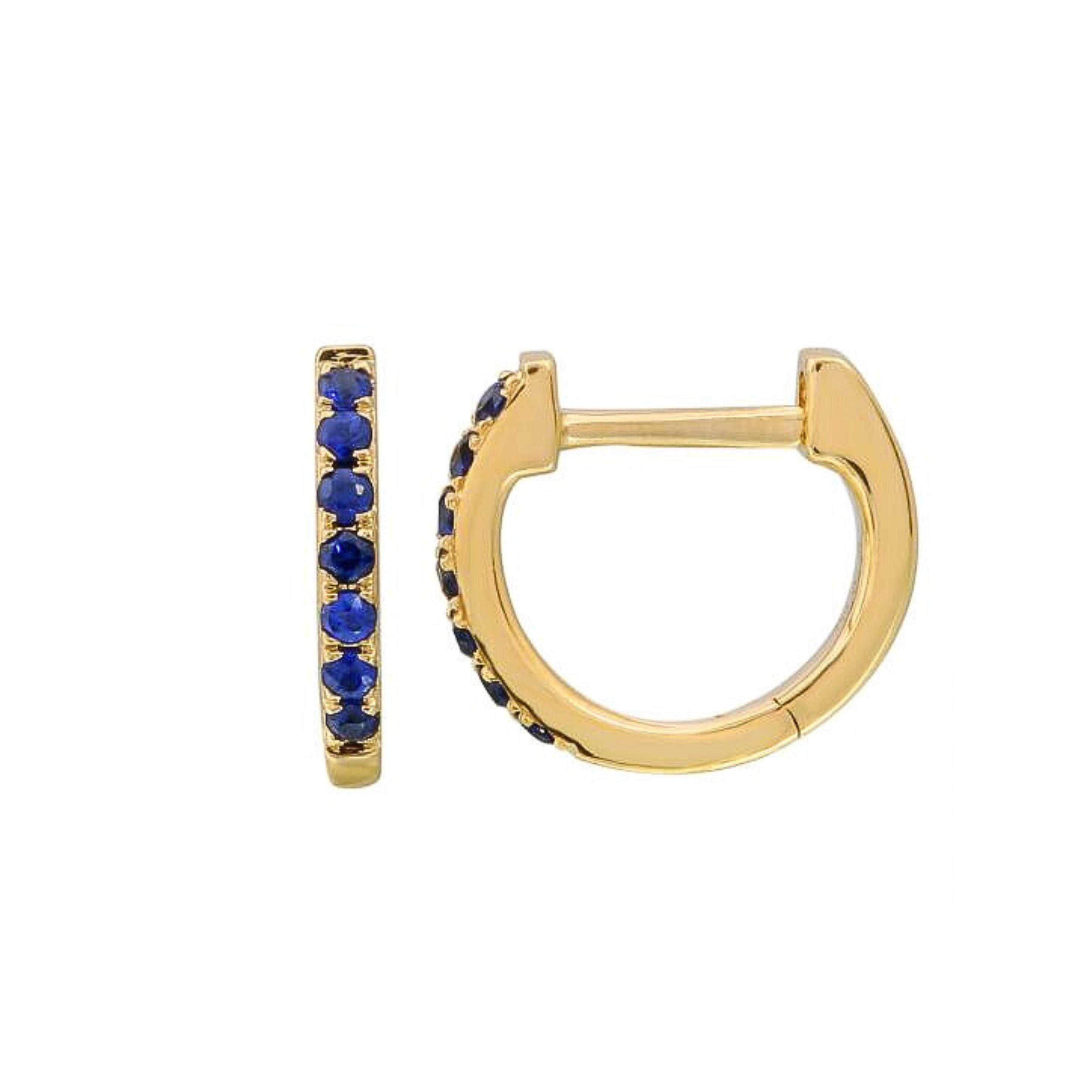 Sapphire Huggie Hoop Earrings