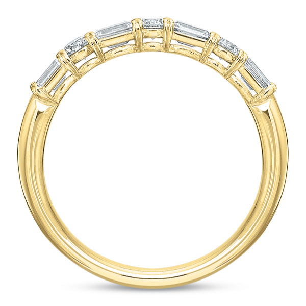 Petite Grand Aire Alternating Emerald Cut & Round Diamond Anniversary Band