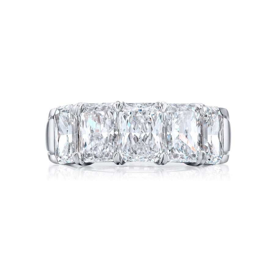 Platinum Radiant-Cut Diamond Certified Band