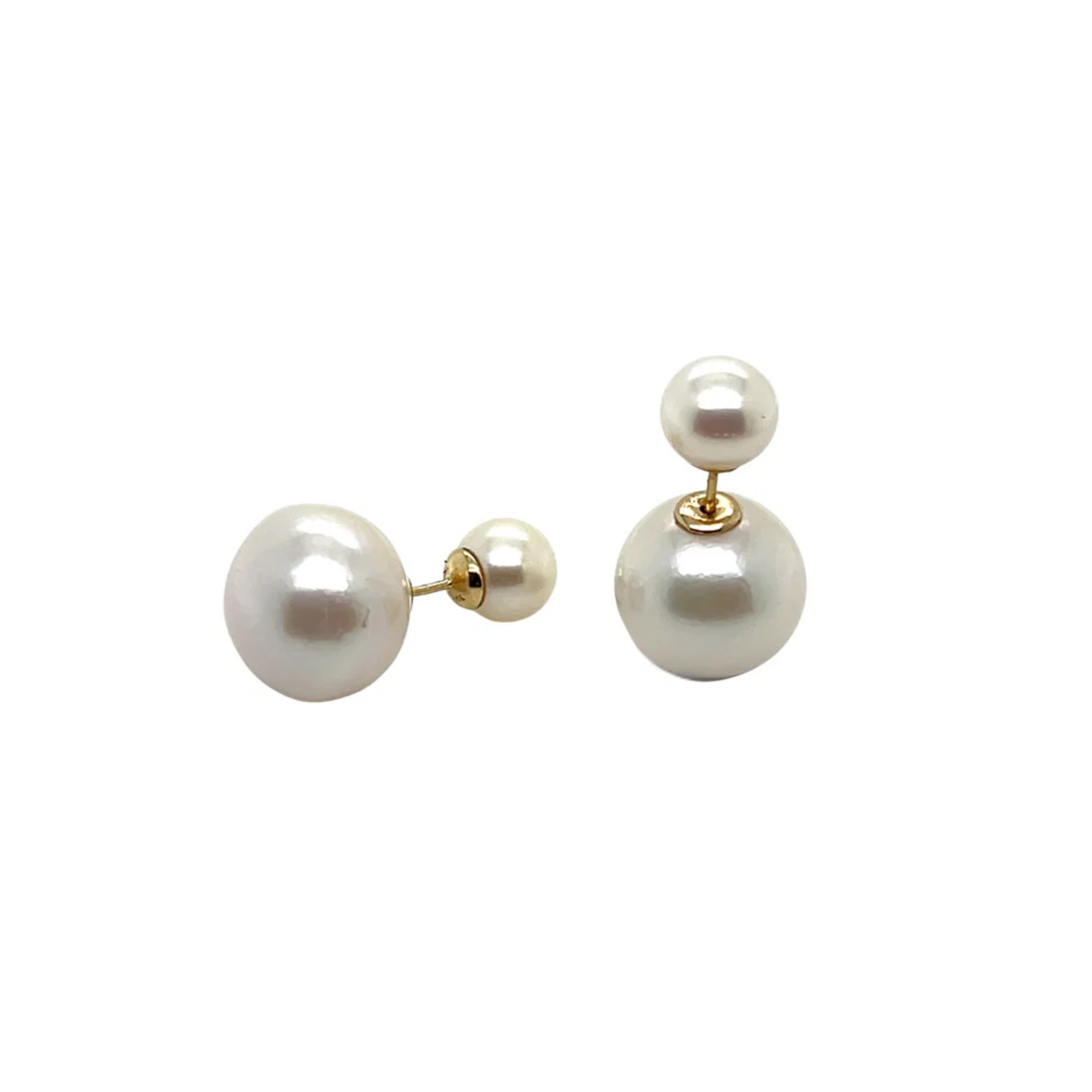 Double Pearl Ball Stud Earrings