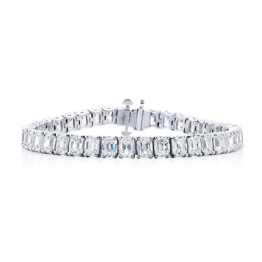 Platinum Vintage Cushion-Cut Diamond Bracelet