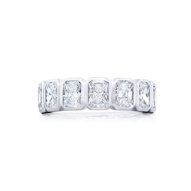 Platinum Radiant-Cut Diamond Certified Bezel Band