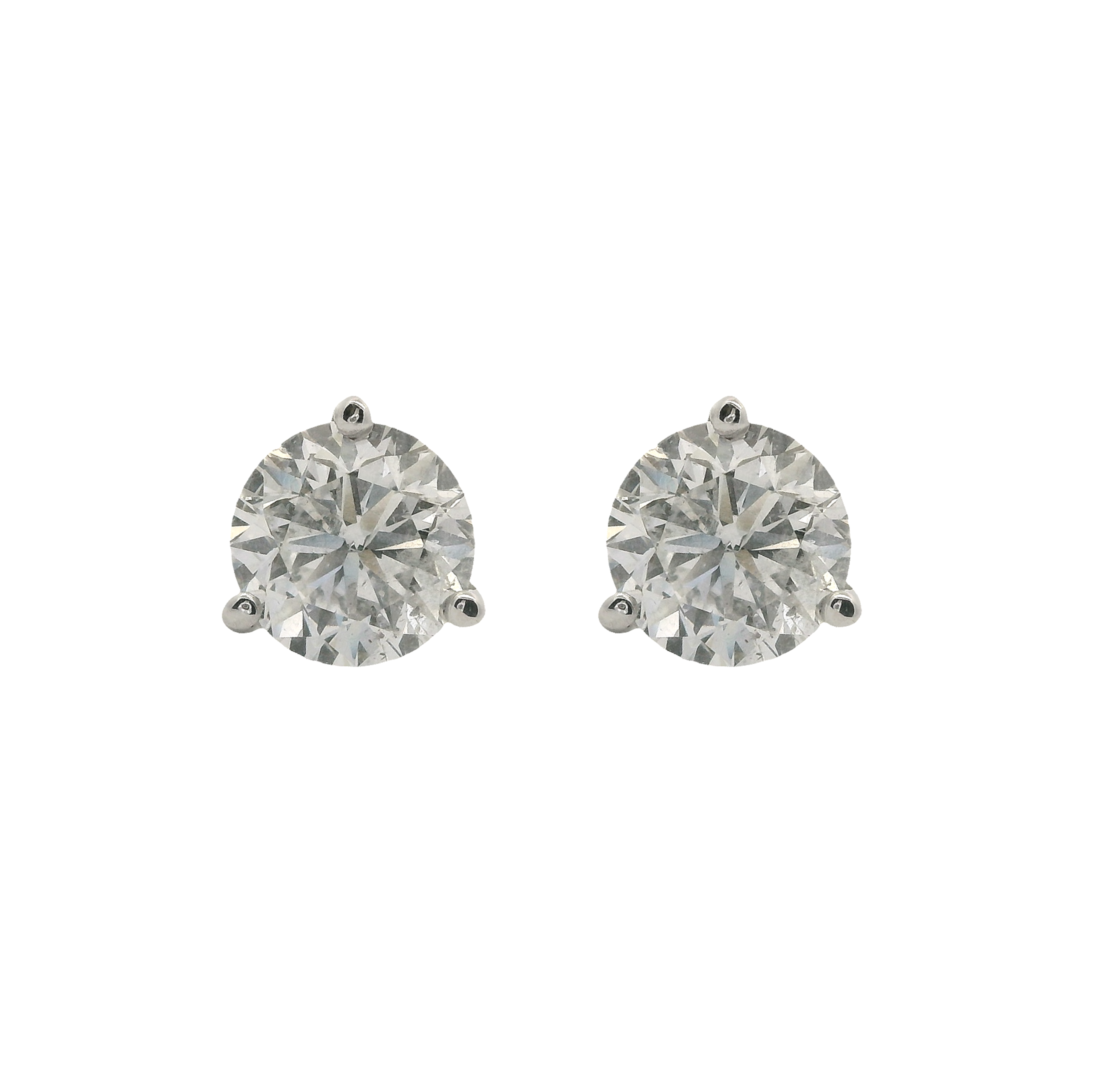 3.04ctw Round Diamond Stud Earrings