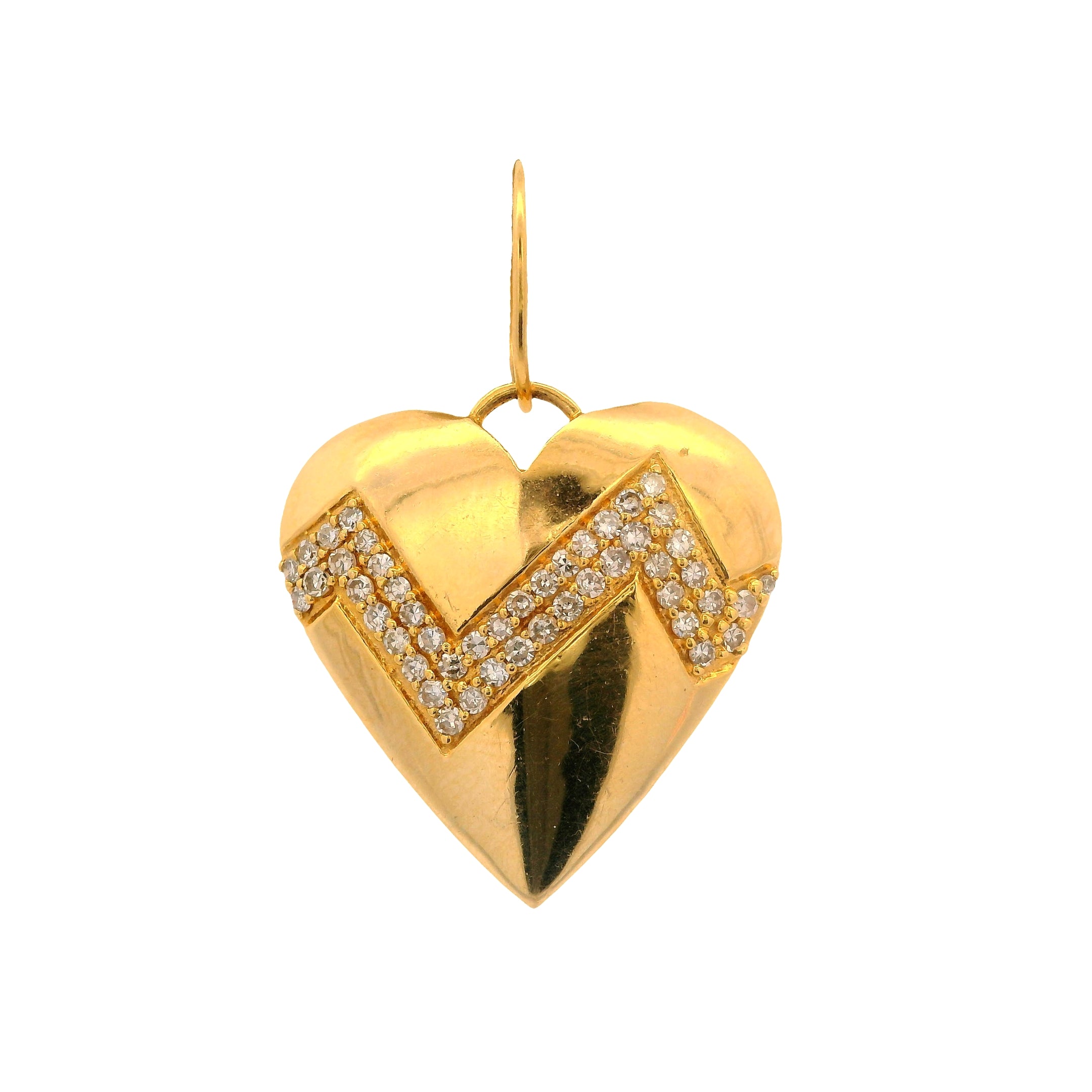 Heart Shape Pendant with Pavé Diamonds
