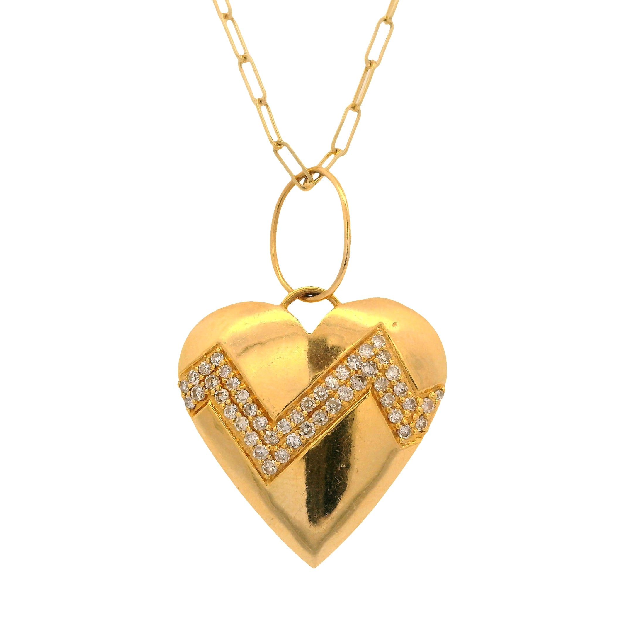 Heart Shape Pendant with Pavé Diamonds