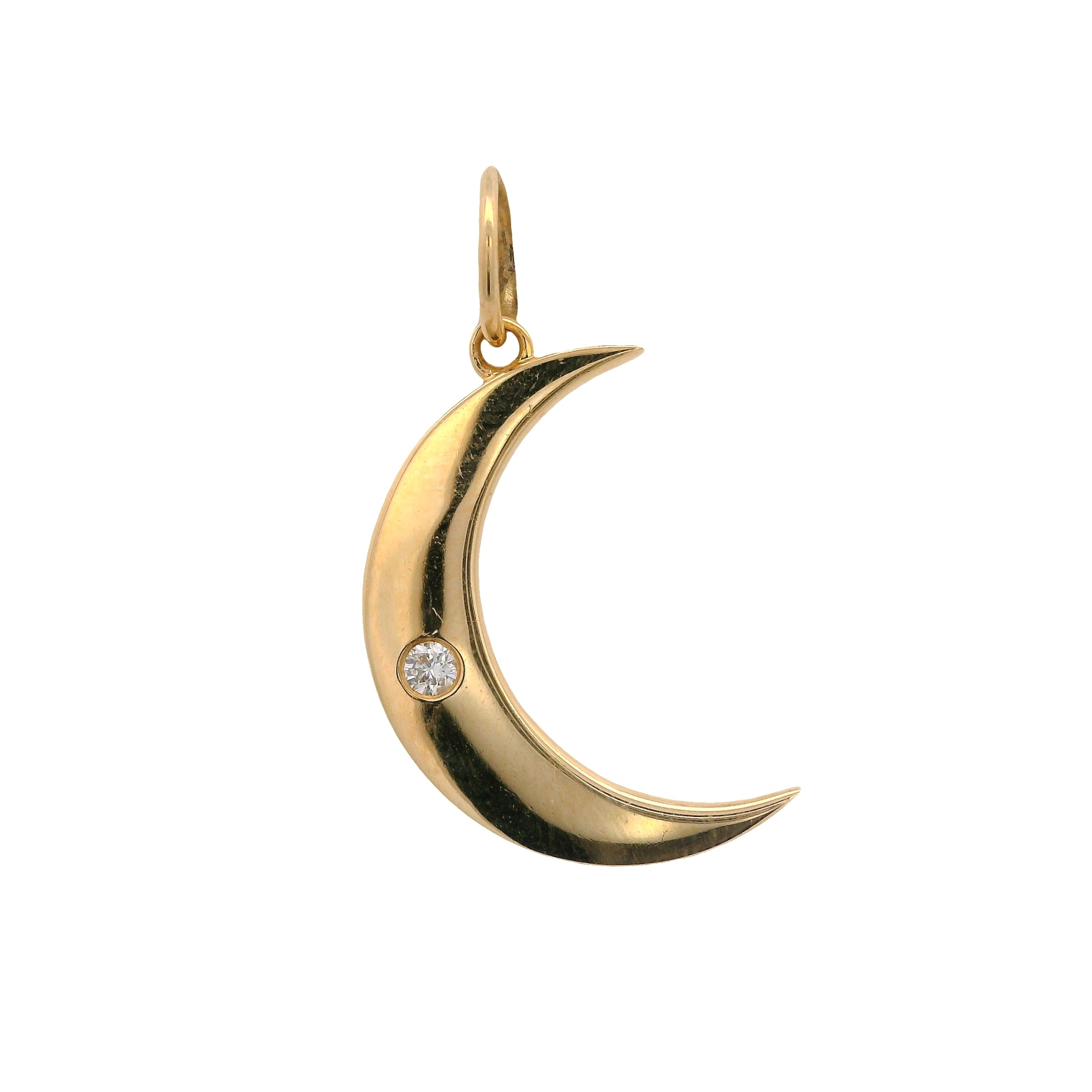 Crescent Moon Diamond Pendant